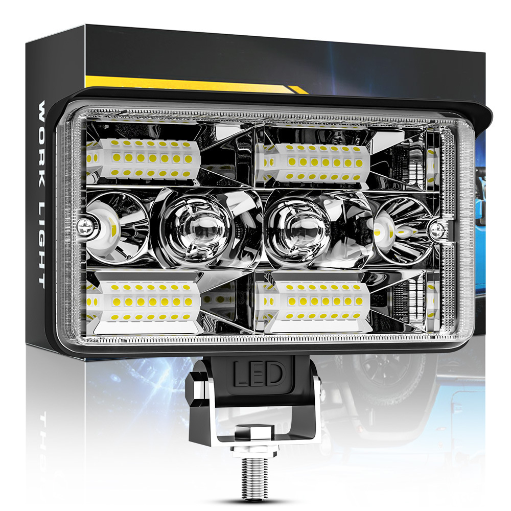 Work Car Light Led Bar Unlimited LED Flood Work Lamp With Amber Ambient Light for Jeep ATV SUV Truck Tractor Boat smile