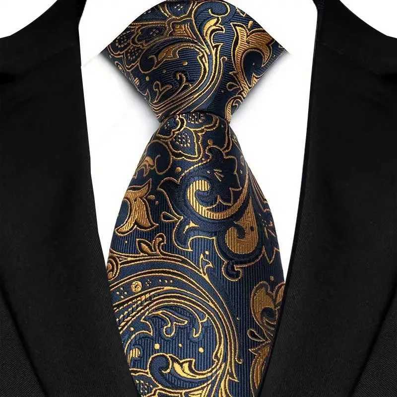 Luxury 8CM Mens Necktie Floral Paisley Ties For Man Groom Jacquard Woven Neck Tie Accories For Busin Wedding PartyX241111