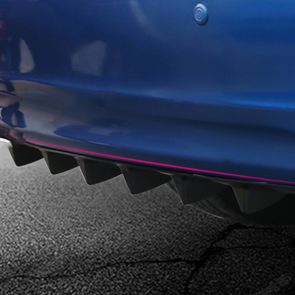 New Universal 2025 Car Rear Bumper Lip Diffuser 7Fin Shark Fin Style Car Bumper Spoiler Lip Spliter Car-Styling ABS new Plastic For Any