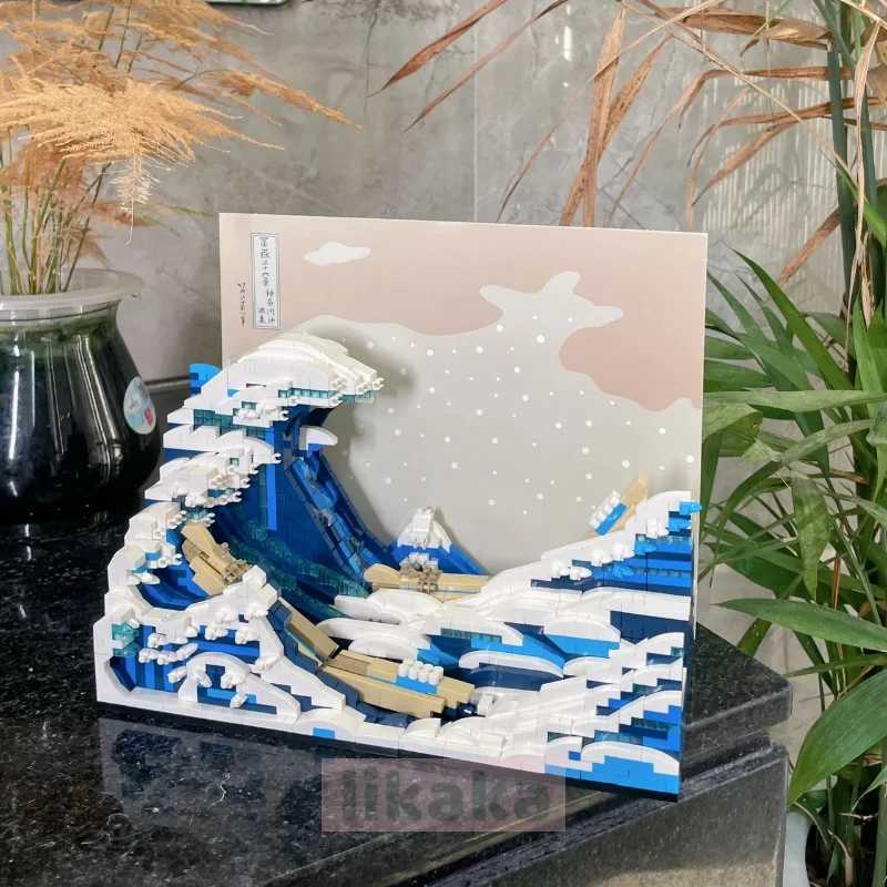 Kanagawa Building Blocks Toy Creative 3D Puzzle Van Gogh Star Painting Miniature Building Blocks Juguetes Building Blocks Toy Boys and Girls Gift W241
