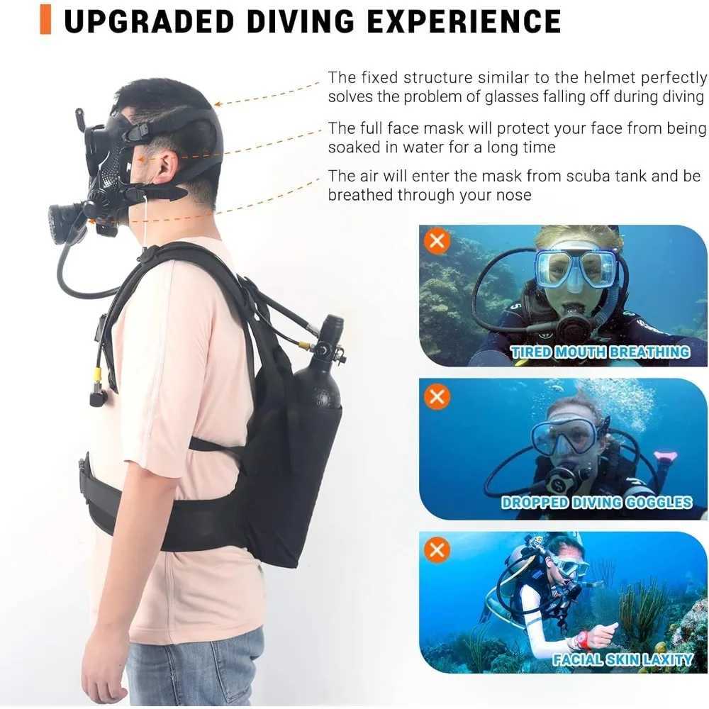 Full face diving mask for scuba diving 180 panoramic diving mask with camera installation W241109