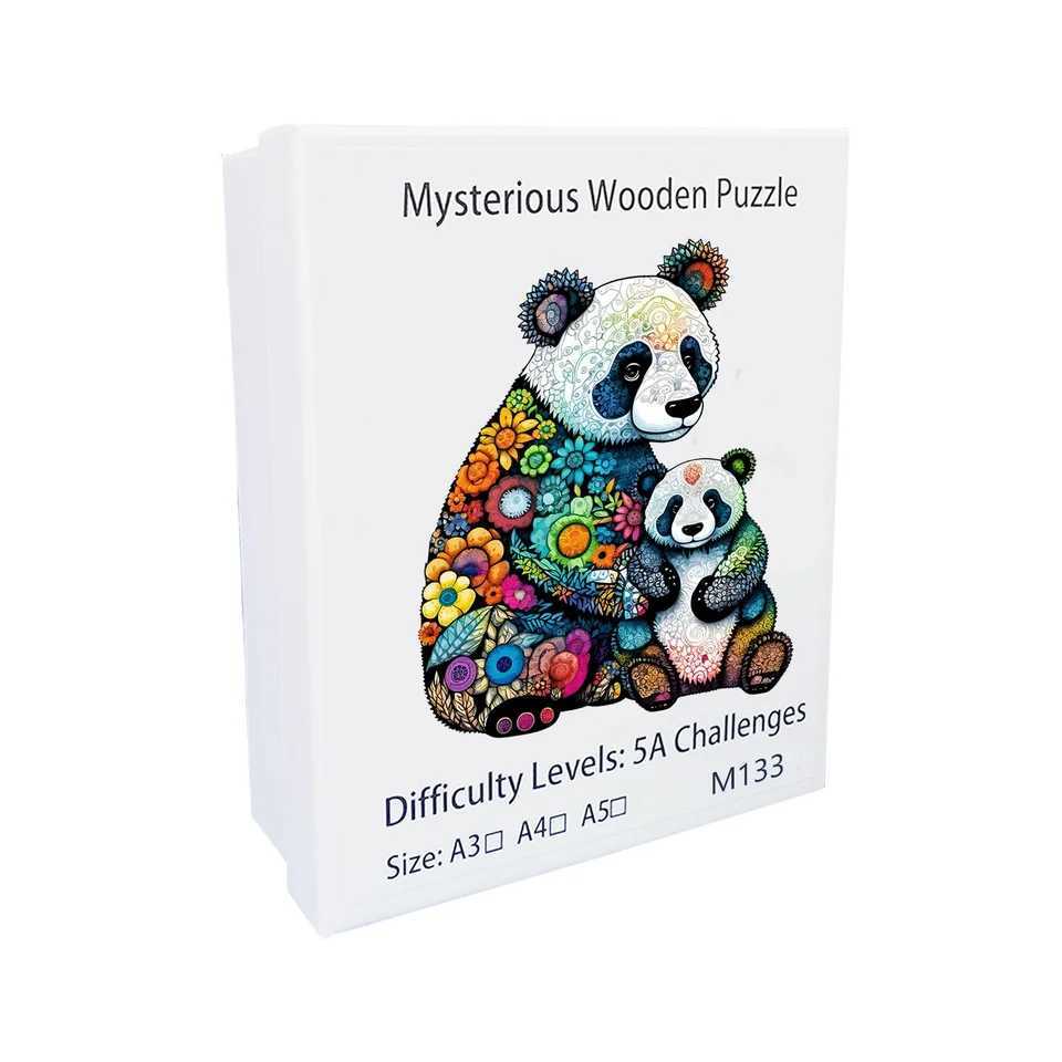 Unique Panda Wooden Jigsaw Puzzle Education Toy Gifts Wood Diy Crafts Puzzle Game Best Adult and Childrens Gifts W241109