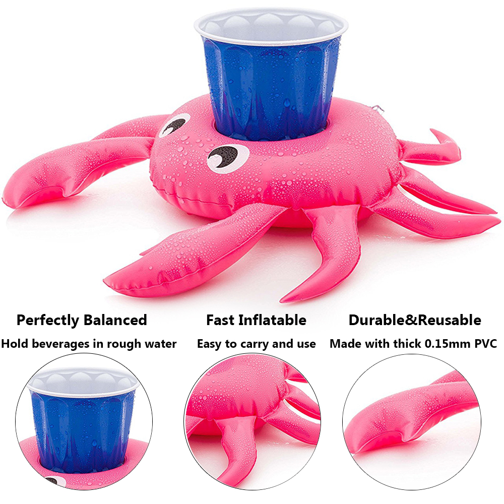 Inflatable Float Cup 1Pc Drink Holder Pad Swimming Pool Cup Stand Holder Float Toy Coasters for Beverage Bottle Kids Pool Toys