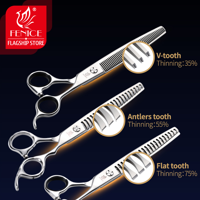 Fenice professional dog scissors 7/7.5 inch pet dog grooming scissors thinning shears for dogs thinning