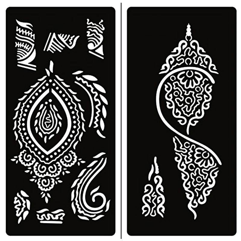 cff Henna for Pcs Set Tattoo Stencils Women Girl Body Painting Hand Foot Kit New Designs Temporary Templates