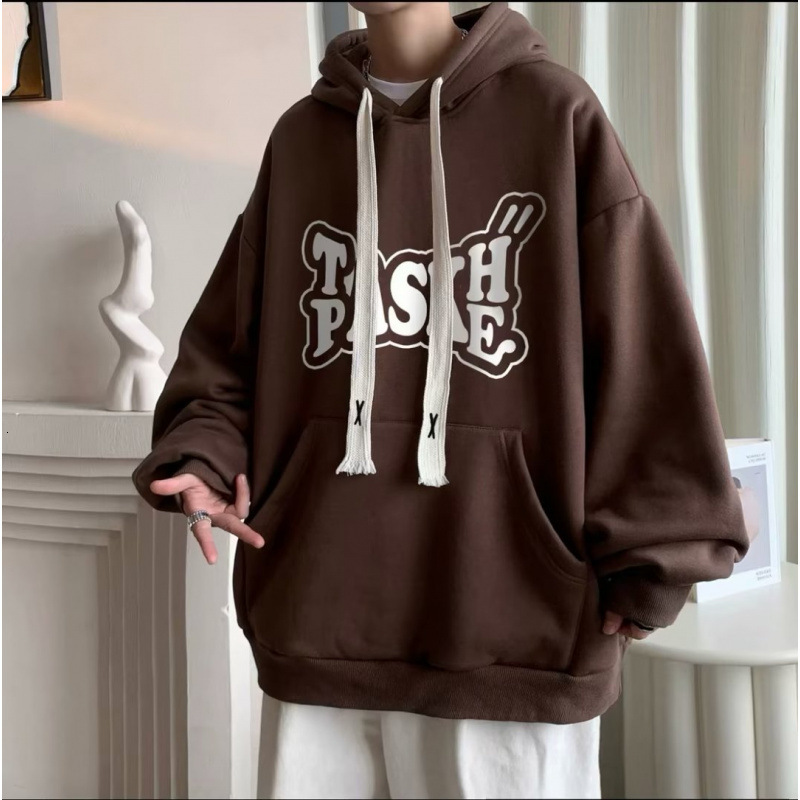 Designer American hoodie hooded autumn and winter new style men's loose oversized clothes teenage boys long sleeved jacket trendy