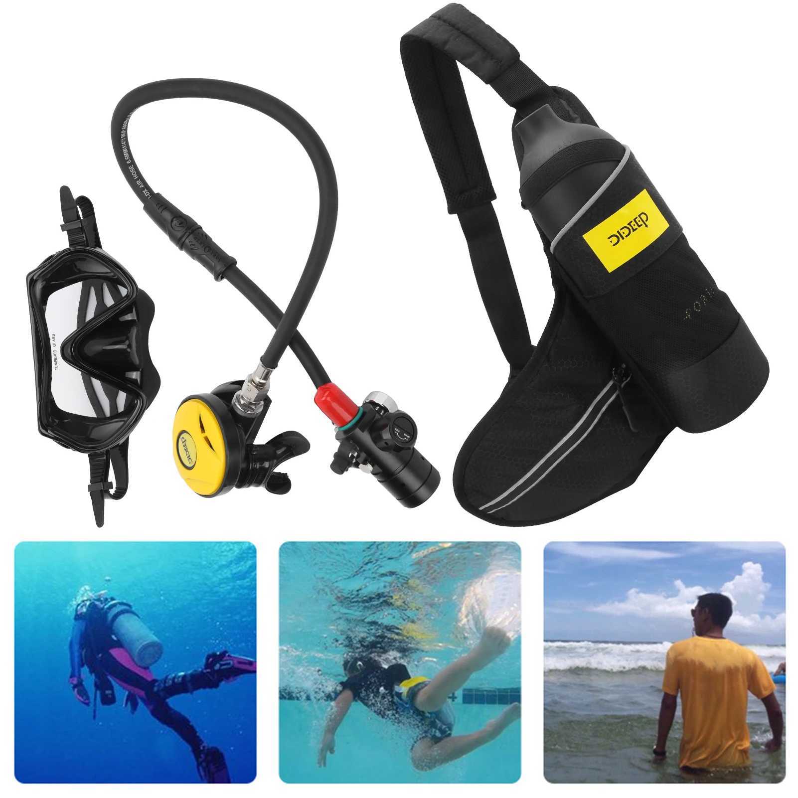 1L DIDEEP 1L Mini Diving Kit with Breathing/Rayleigh Valve/Belt/Diving Goggs Oxygen Diving Kit W241109