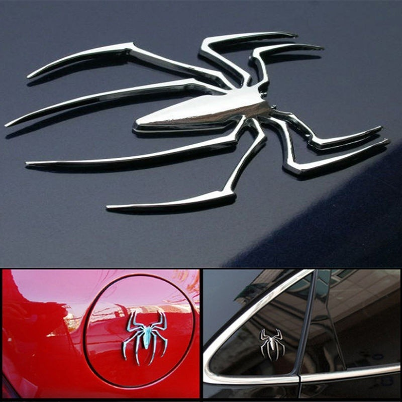 Car Stickers Metal 2025 3D Spider Car Gold/Sier Car Styling Accessories new Metal Sticker Chrome Spider Badge Emblem
