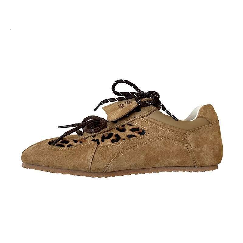 2025 Summer New Flat Flat German Training Women's Daily Life Leopard Pattern Designer Fashion Sports and Leisure Women's Shoes