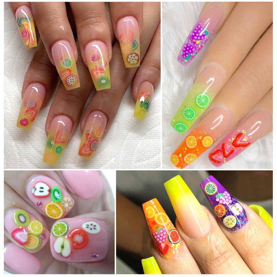 1000Pcs/lot Mixed Clay Slice Filler Fruit Animal Flower Nail Art Decor Resin Epoxy Mold Fillings for Crafts Making DIY Supplies