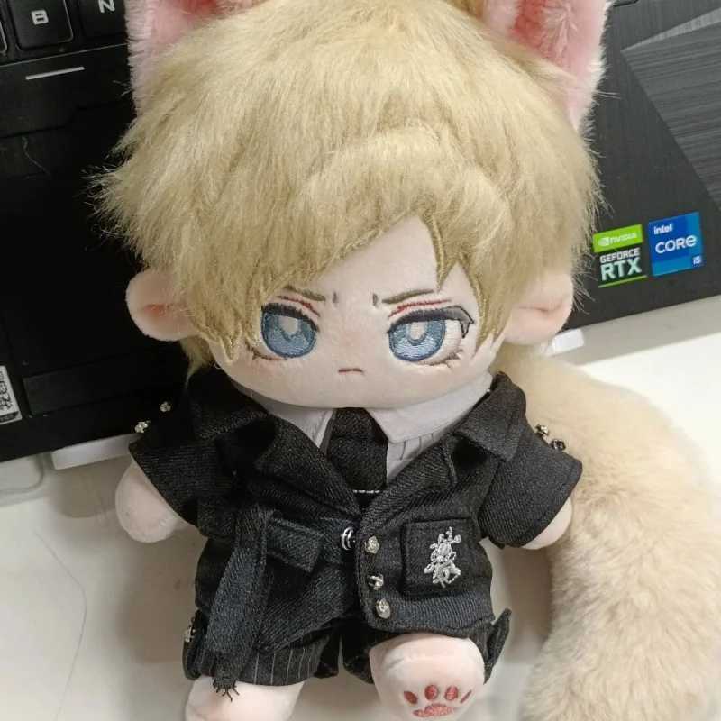 Plush Dolls Leon Scott Kennedy Cosplay 20cm nude doll cotton plush toy filled with soft plush J240410