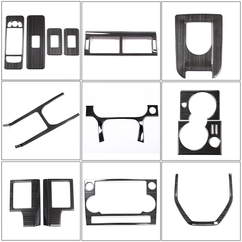 new For Land 2025 Rover Discovery Sport 2015-19 Stainless Steel Black Brushed Central Control Interior Decorative Sticker Car Accessories