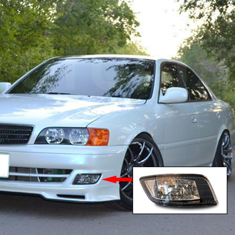 A Pair Car Fog Light for Toyota Chaser Jzx100 X100 1998 1999 2000 2001 Vista Foglamp 2000-2003 with Lamp Bulb