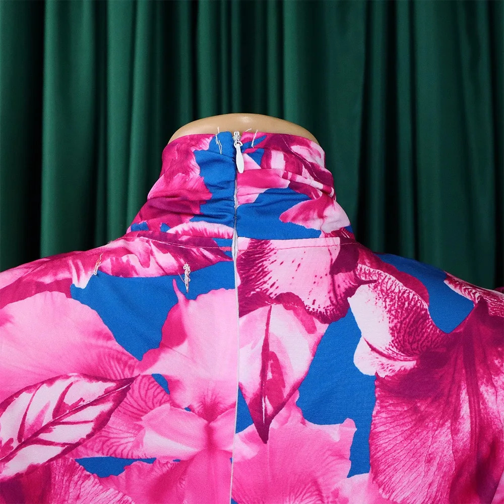 2 Pieces Sets Womens Outfits Skirts and Top Shirts Bow Collar Printed Sheath Back Split Long Clothes Matching 240326