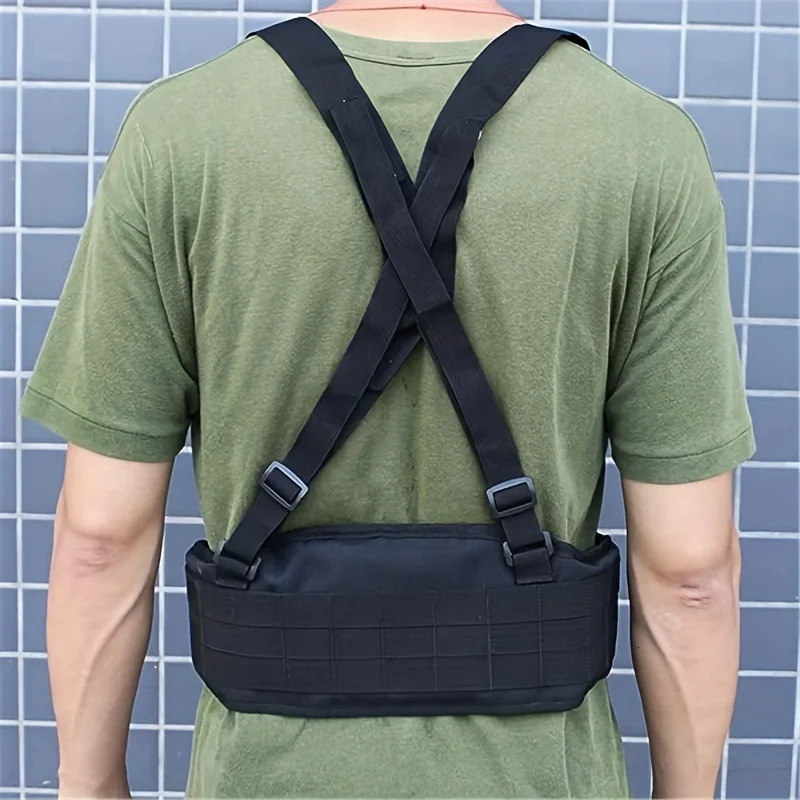 Tactical Battle Combat Airsoft Padded Equipment Molle Waist Belt with Adjustable Suspenders Free Straps 240401