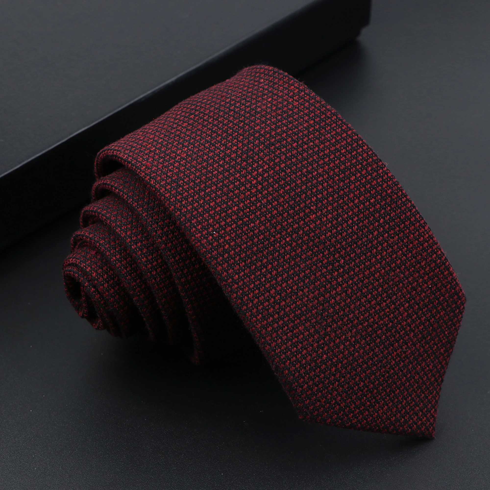 Mens Tie Imitation Cashmere Classic 6cm Skinny Casual Necktie Cotton Handmade For Wedding Party Dinner Striped Plaid Tie GiftX241109