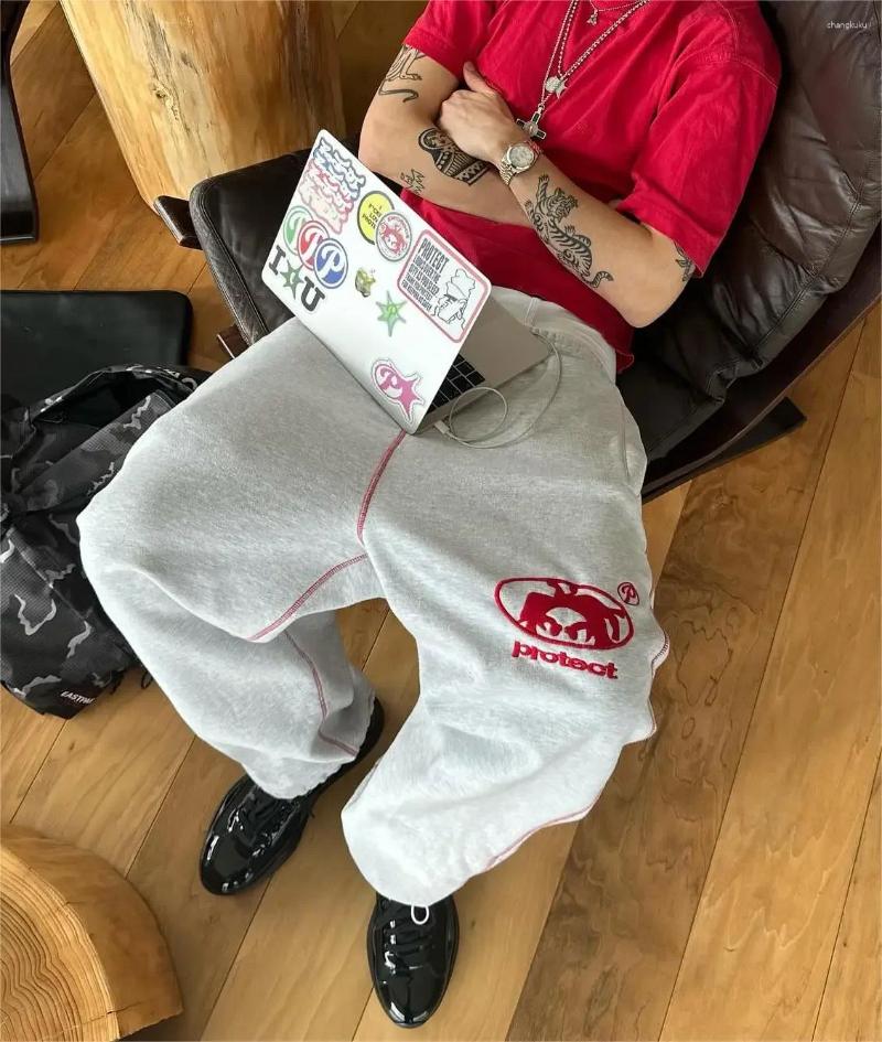 Hip Hop PROTECT Casual Fashion Sweatpants Letter Embroidery Men Women High Waisted Joggers Y2K Drawstring Cargo Pants