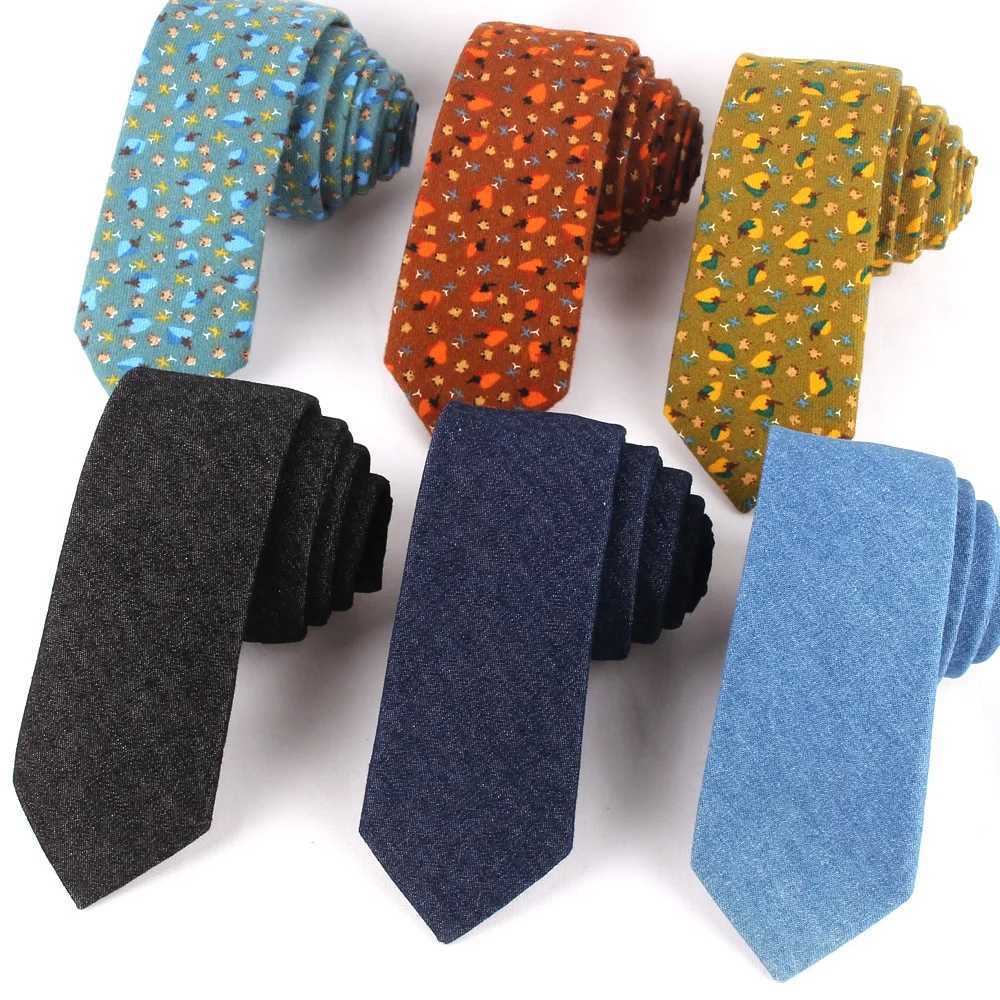 Cotton Skinny Ties For Men Women Casual Floral Neck Tie For Party Busin Wedding Neckties Adult Suit Slim Neck Ties For GiftsX241111