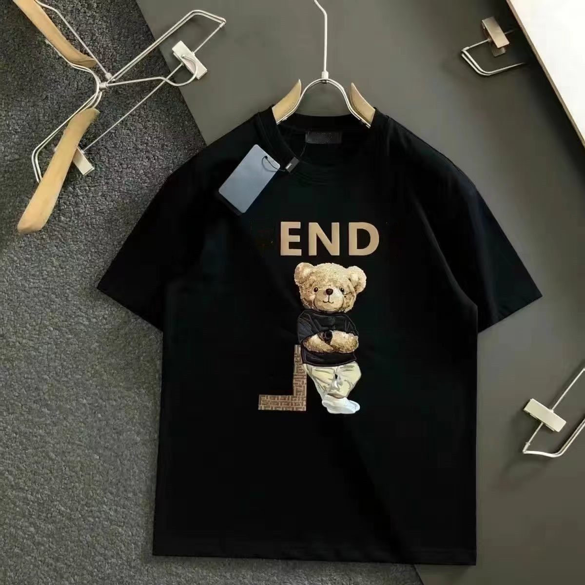 men's T-shirt with plant print label high-quality short sleeved fashionable men's and women's short T-shirt couple model, cotton luxurious men's hip-hop outdoor sportswear