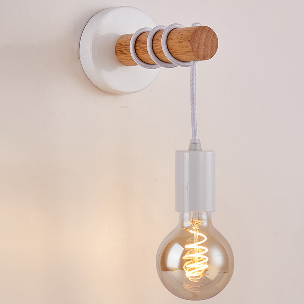 Modern Minimalist Indoor Wall Light Wood Wall Lamp E27 Lamp Home Sconce Lights Lighting Outdoor Decor Stair Light