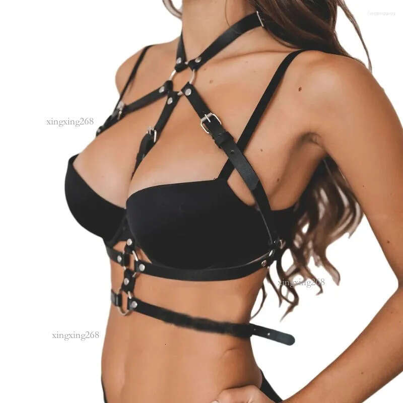 Garters Sexy Leather Lingerie Chest Harness Bondage Woman Garter Belt Gothic Women's Underwear BDSM Fetish Fashion Accessories
