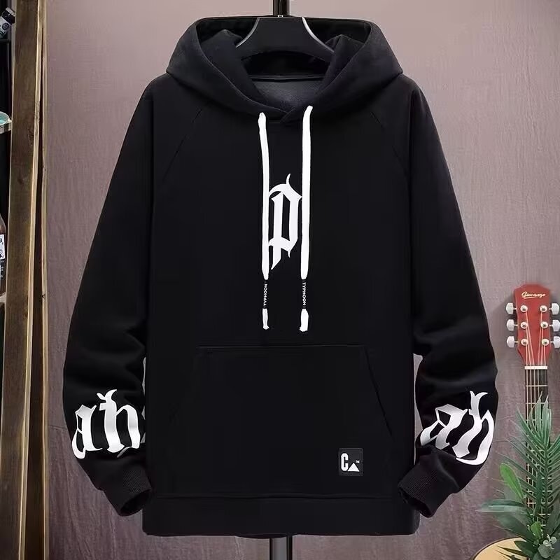 Designer Trendy Hoodie Men's Autumn Loose Letter Printed Design Top American High Street Handsome