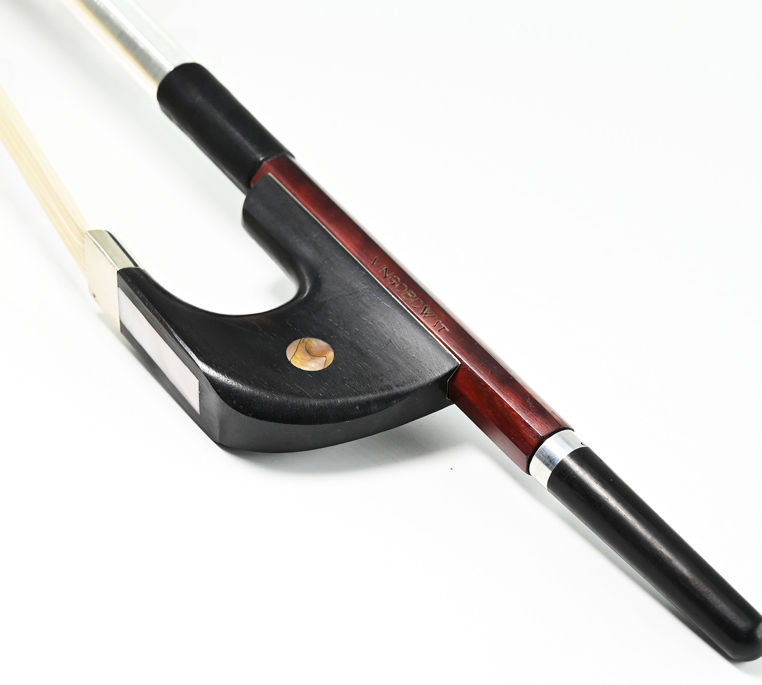 VingoBow 4 Szies German Model Upright Bass Bow Brazilwood Ebony Frog Nickel Silver Part Natural Horsehair 300BG Warm Tone