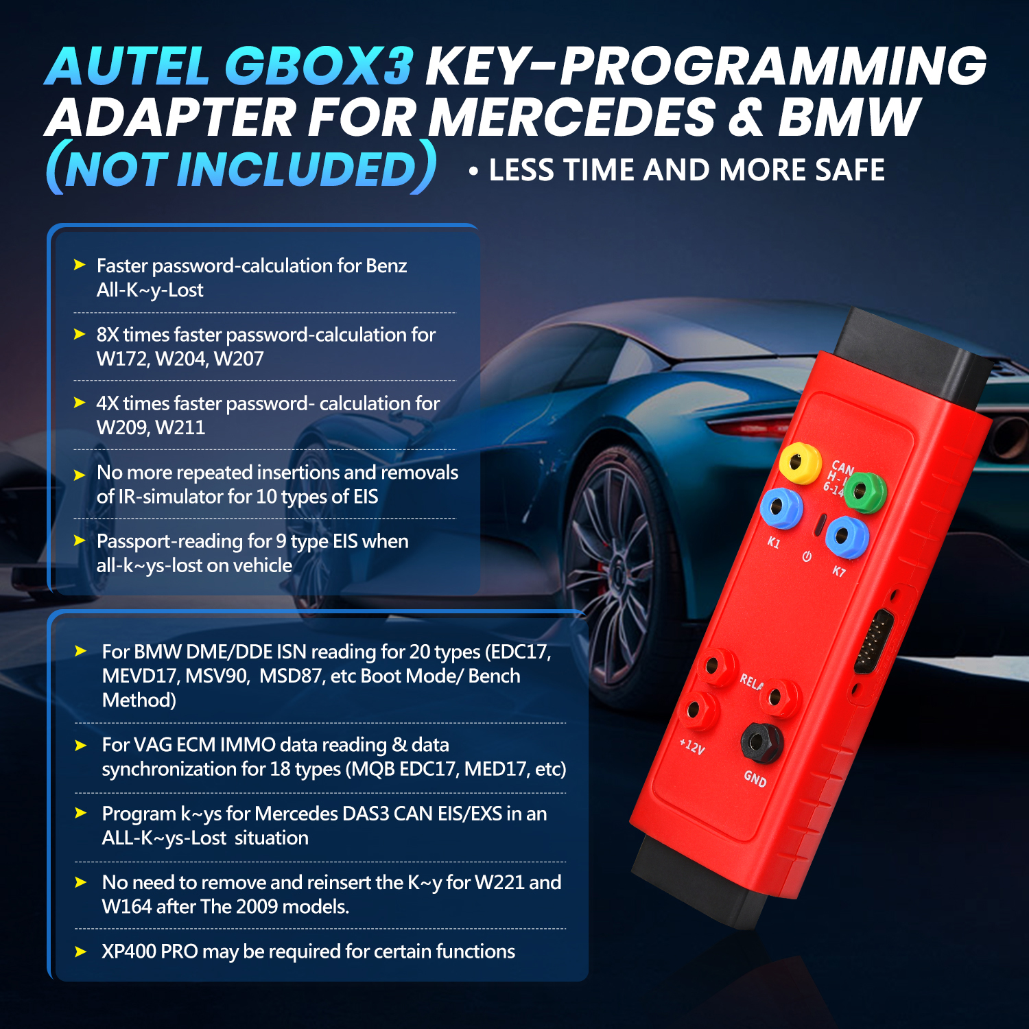 Autel new MaxiIM Key Programming Tool GBOX3, APB112 Smart Key Simulator, Toyota 8A 2025 Blade AKL Kit Work with KM100/ IM508 / IM608