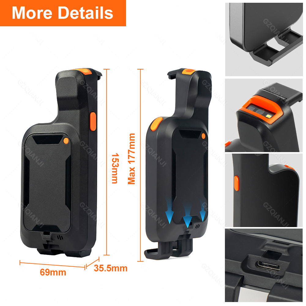 2D Phone Back Clip Bluetooth Barcode Scanner Portable Barcode Reader Data Matrix Code 1D 2D QR Scanner Android IOS System