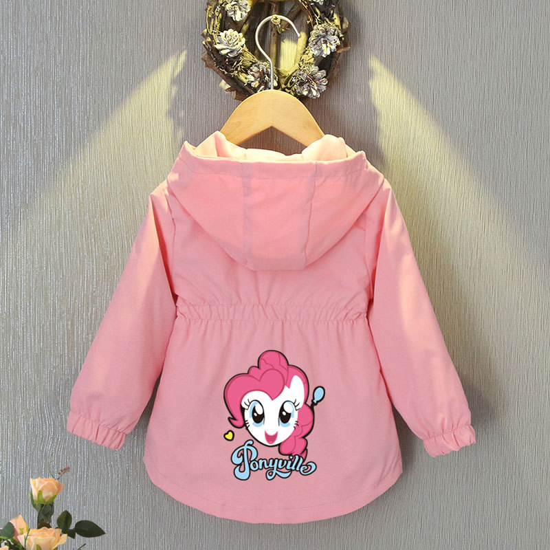 Designer Children's girls' waisted jacket, spring and autumn clothing, 2025 new blue top, windbreaker, free shipping