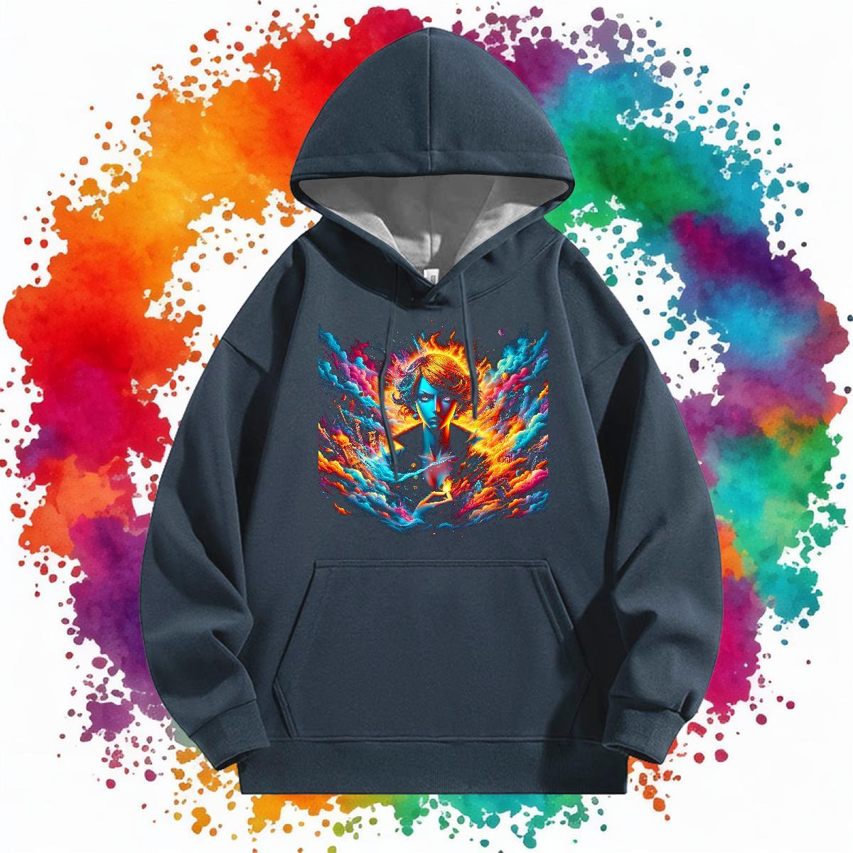 2024 Autumn Winter Unisex Sweatshirts Long Sleeve Drawstring Warm Men Clothes Hoodie US/EU Size Tops Hoody Street wear Hip Hop Velvet Thick