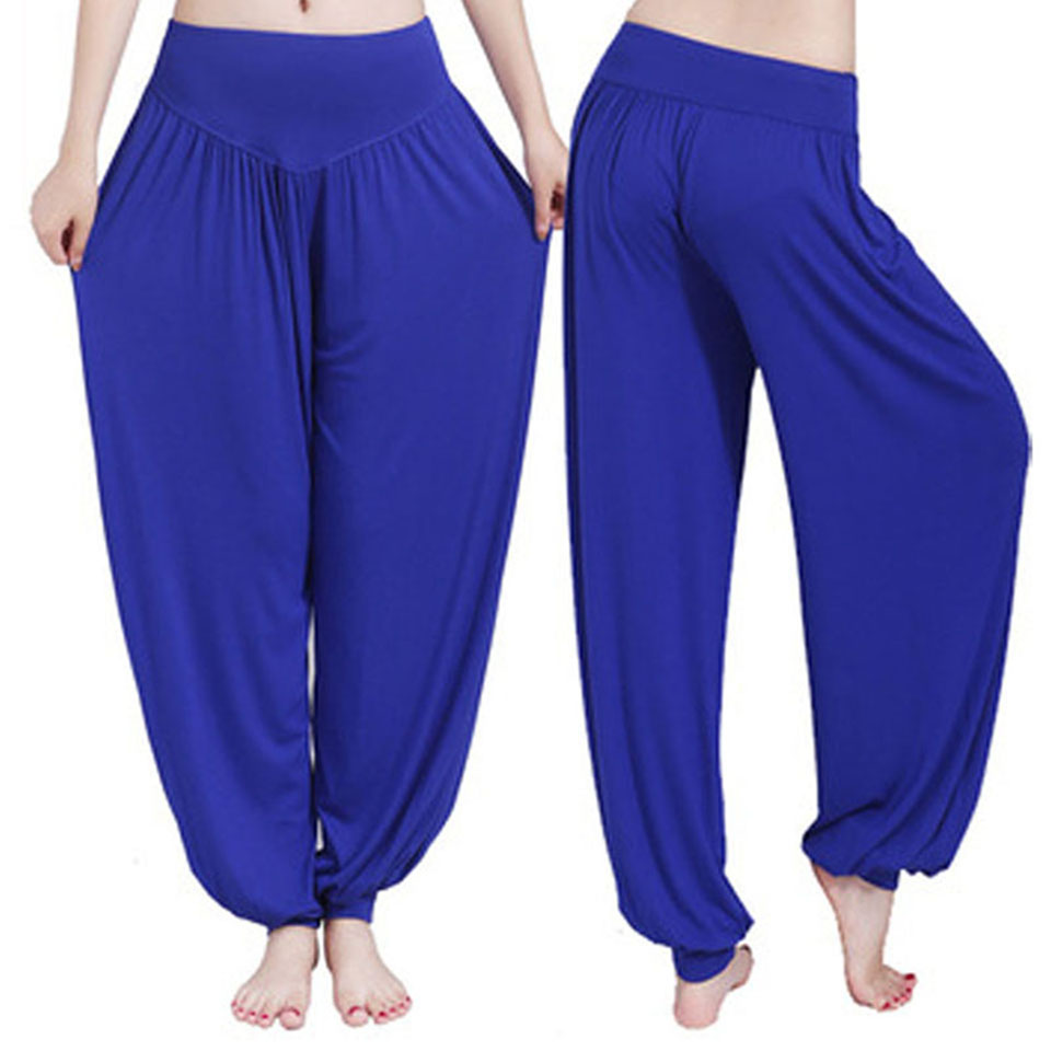 hot sale XXL plus size sport women yoga pants Colorful Harem Modal bloomers Dance Yoga TaiChi Full Length Pants Smooth legging Trouser