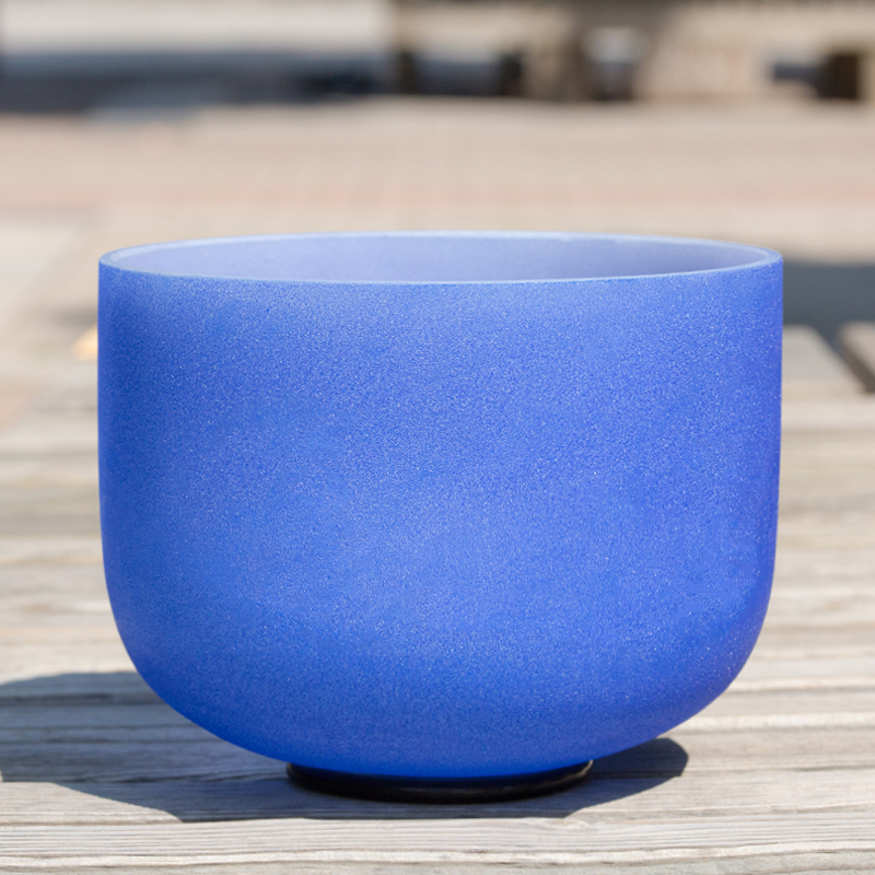 8 Inch Navy Blue Indigo A Note Third Eye Quartz Crystal Singing Bowl - Yoga