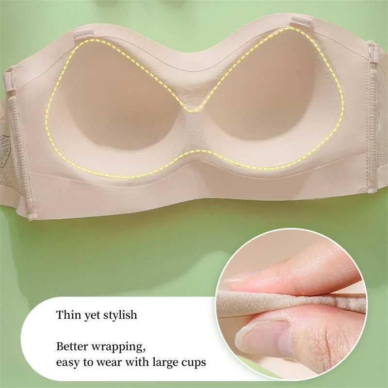 Bras Women Push Up Bra Sexy Strapless Invisible Underwear Front Closure Plus Size Breathable Butterfly Brassiere Female Lingerie 240410