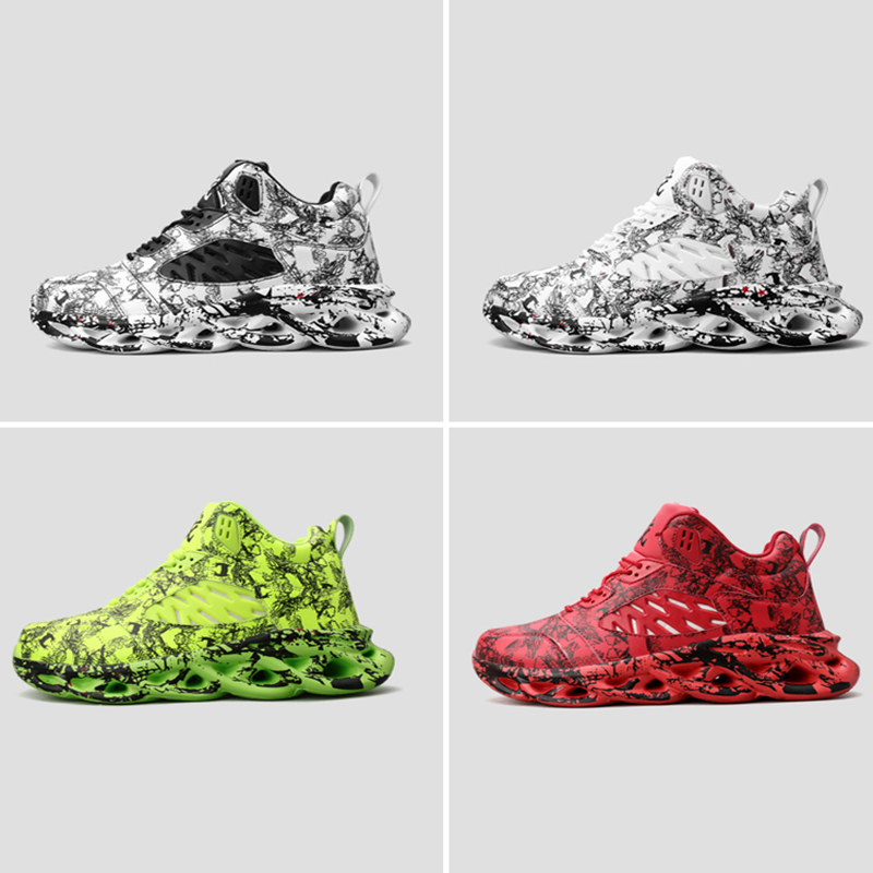 Men Casual Sneakers Graffiti Blade Platform Chunky Sneakers Men Sport Shoes Running Tennis Shoes Male Basketball Shoes Size 46