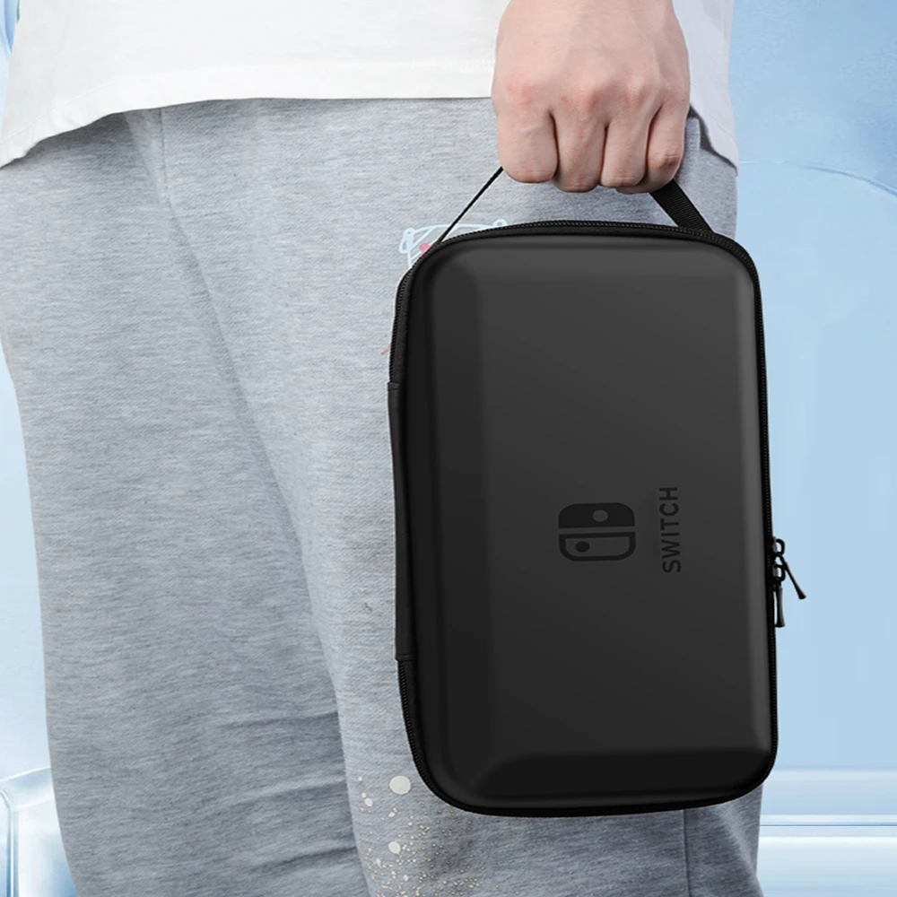 For Nintendo Switch & OLED PU Storage Bag Hard Portable Carrying Case Bracket Pouch Console Protective Cover Accessories