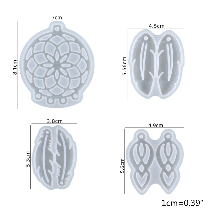 Casting Resin Mold Silicone Kit Key Chain/earring Silicone Mold for Epoxy Resin Dream Catcher/feather Pendant Mold