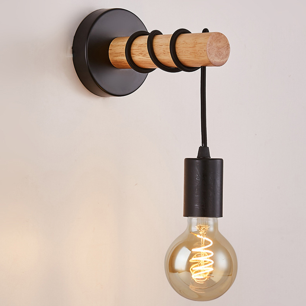 Modern Minimalist Indoor Wall Light Wood Wall Lamp E27 Lamp Home Sconce Lights Lighting Outdoor Decor Stair Light