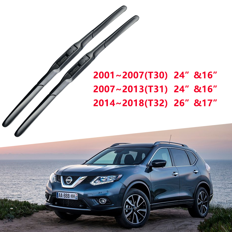 Front Wiper Blades For Nissan X-Trail Xtrail 2001~2018 2025 T30 T31 T32 Accessories Auto Car new Windscreen 2012 2013 2014 2015 2016 2017