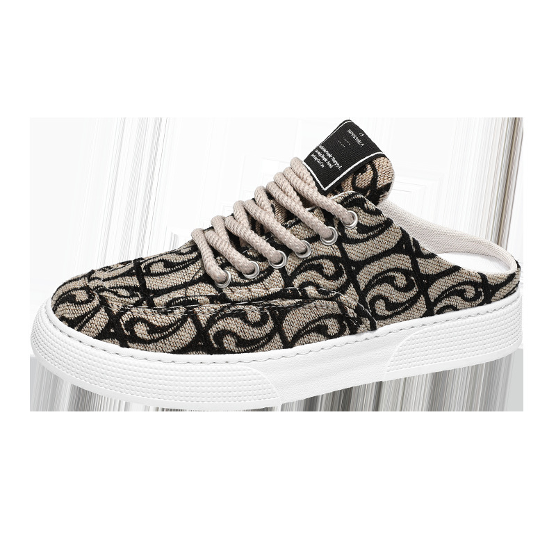 2025 New Canvas Multi Functional Summer Trendy Shoes Outdoor Breathable Casual Cloth Shoes Lazy Heerless Semi Trailer Shoes Men's Fashion Shoes