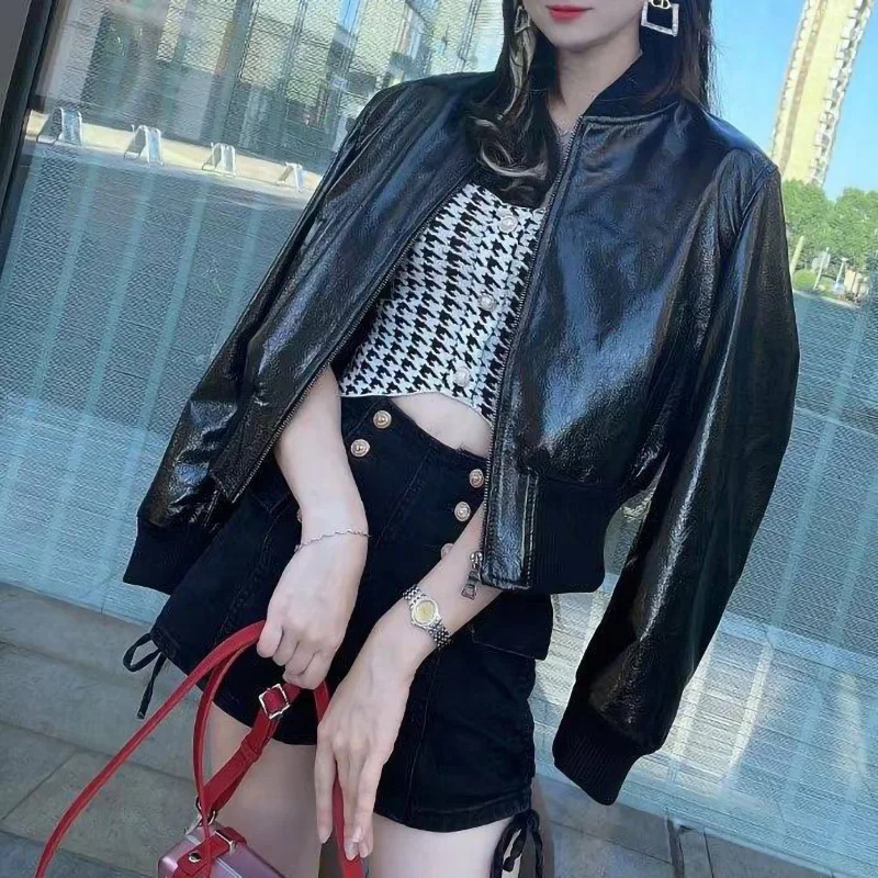 Spring Autumn Genuine Leather Jackets Real Leather Coats Women Jackets Female Sheep Leather Outwear FG5439 240408