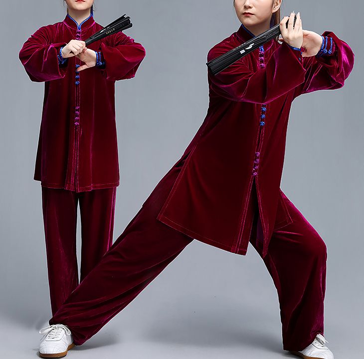 top quality Autumn&winter thickening pleuche tai chi taiji suit female wushu kung fu uniforms martial arts performance clothing