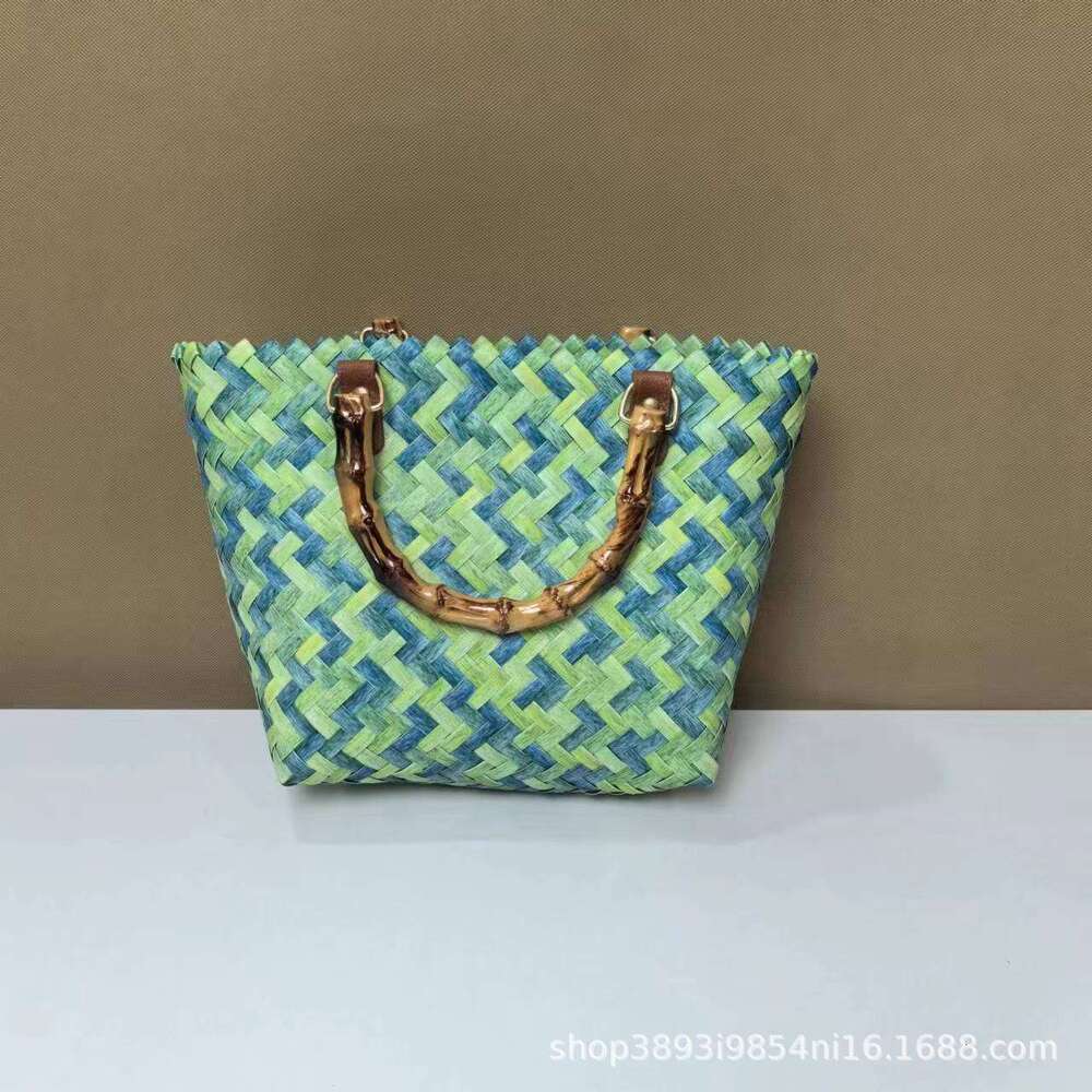 Hot selling handmade vegetable baskets, open tote PVC woven bags, handbags, women's handbags