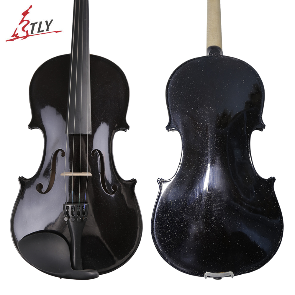 TONGLING Oil Varnish Beginner Black Violin Maple Wood Student Fiddle Violino Bow Shoulder Rest Case