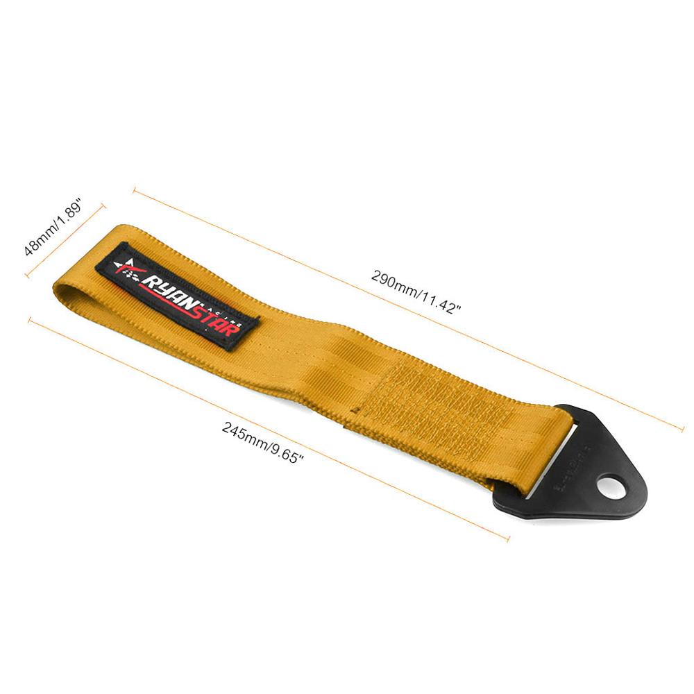 Car Automotive Tow Strap Set Front & Rear Bumper Hook Up To 10,000 LBS