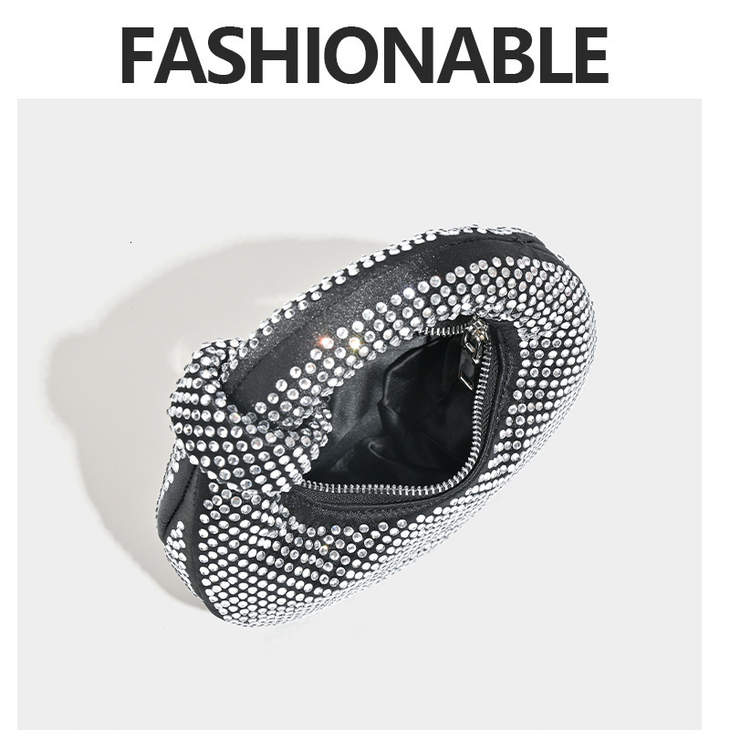 Free Delivery 2025S Designer New Niche Full Dia Dumpling Hand French Female Ladies Dinner Casual All-match Handbag Rhinestone Bag Designer Bag Luxury 