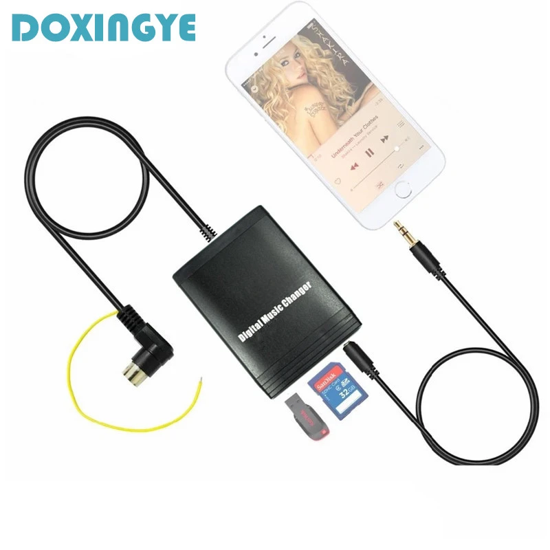 DOXINGYE Car USB SD AUX CD Changer Adapter Digital Music Car Mp3 Converter For Volvo HU-series C70 S40/60/80 V70 Interface