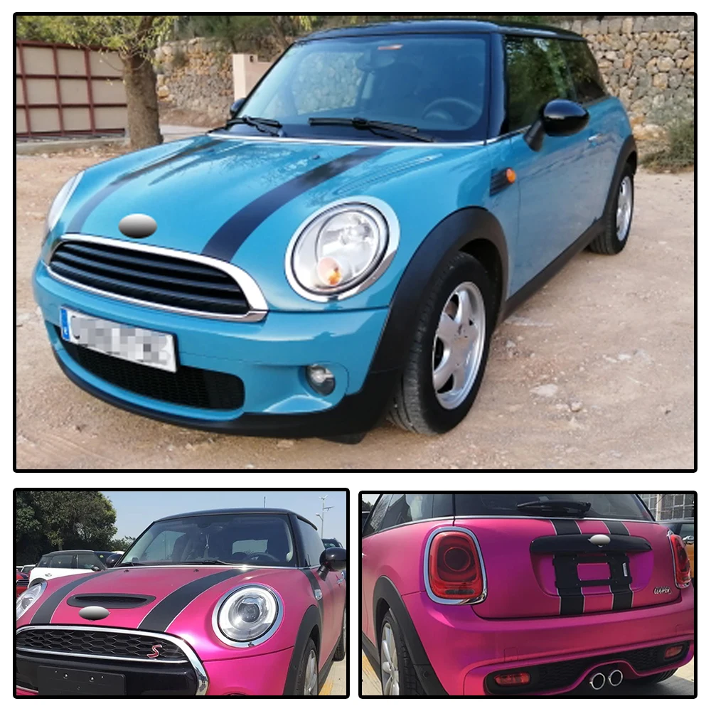 2Pcs Black White Red Vinyl Car Bonnet Stripes Hood Sticker Cover Decal dWm2754536 Fit For BMW MINI Cooper R50 R53 R56 R55