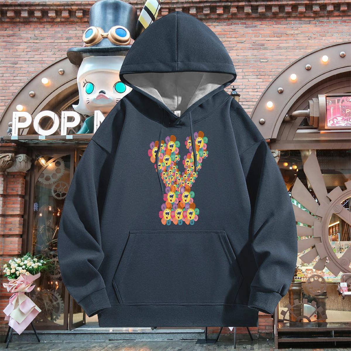2024 Autumn Winter Unisex Sweatshirts Breathable Drawstring Cool Design Men's Hooded Sweatshirt DIY Pullover Hoodie Hip Hop Thick Plush
