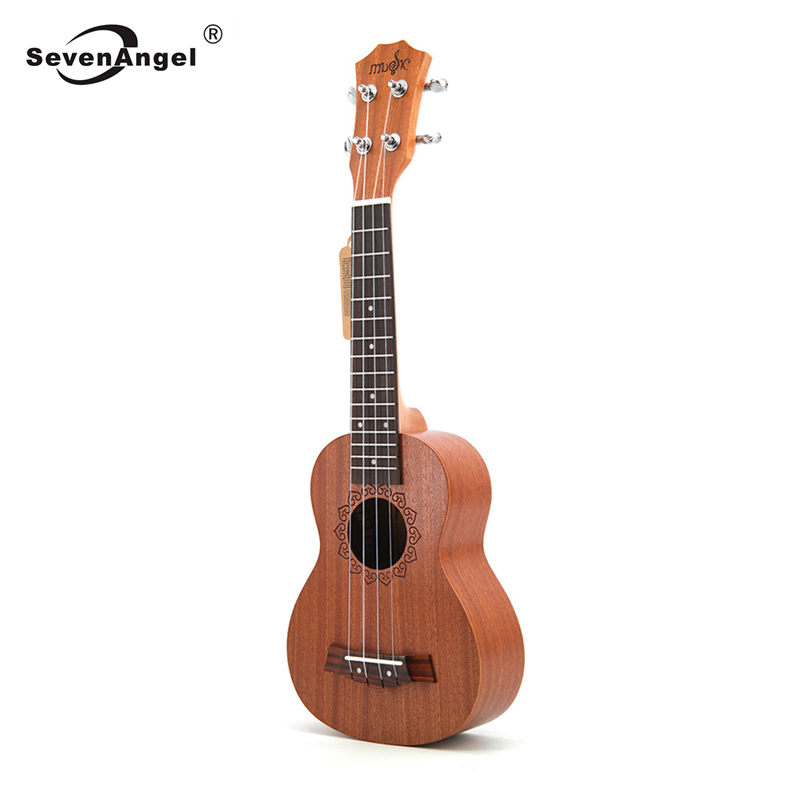 SevenAngel 21 Inch Ukulele Soprano 4 Strings Mini Guitar 15 Frets Hawaii Ukelele Closed Knob Uku Wholesale Dropshipping